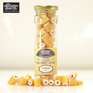 Picture of Gourmet Rock Candy Luxe Gold Heart 100g