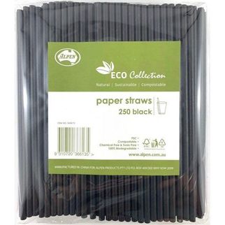 Picture of Paper Straws Black 205mm