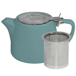 Picture of Brew Teal and White Stackable Teapot 500ml with SS Infuser and Lid