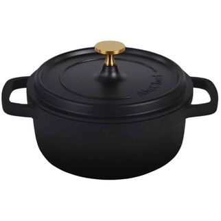 Picture of AluChef Casserole Round Matt Black / Gold 200D * 83H 2.43L