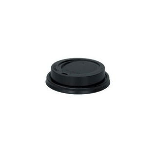 Picture of Black Plastic Coffee Cup Lids 12/16oz Lid