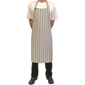Picture of Butchers Deluxe Apron White/Grey Verticle Stripe 86 x 100cm