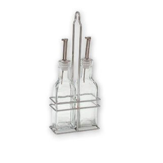 Picture of Cruet Set 3pc With Oil And Vinegar Bottles And Stand 370mm