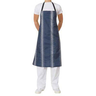 Picture of Butchers Bib Apron Verticle Stripe Navy 70 X 86cm