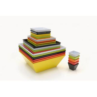 Picture of Tuscany Melamine 7cm Shallow Square Bowl BLACK