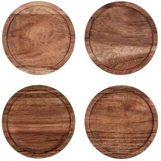 Picture of Round Coaster Natural Acacia 4pc Set 100*12mm