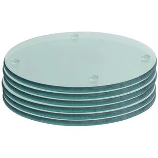 Picture of Round Glass Coasters Clear 10cm (pack 6)