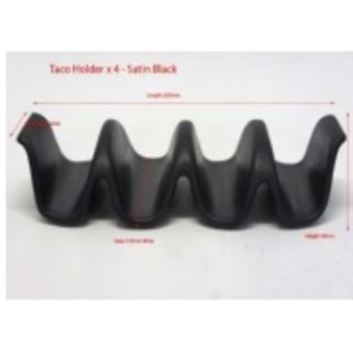 Picture of Santo Alessi Taco Holders Satin Black FOUR 265 x 130 x 60mm