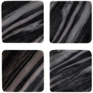 Picture of Square Coaster Dark Grey Marble 4pc Set 100*100*15mm