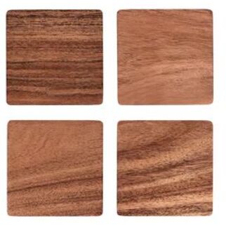 Picture of Square Coaster Natural Acacia 4pc Set 90*90*5mm
