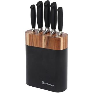 Picture of Stanley Rogers Black Oval 6pc Knife Block Set