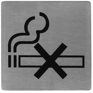 Picture of Wall Sign 18/10 130x130mm Toilet Signs no smoking